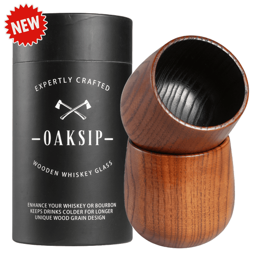 Oaksip Wooden Whiskey & Bourbon Glass (2 Pack)