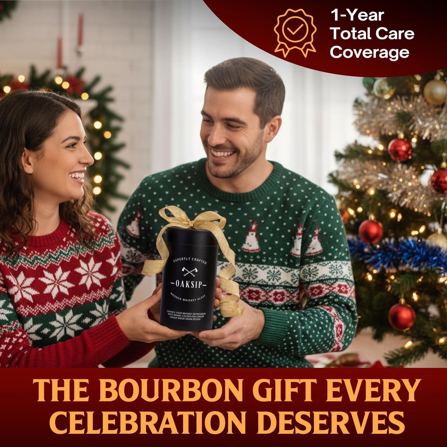 Oaksip Wooden Whiskey & Bourbon Glass (Charred)