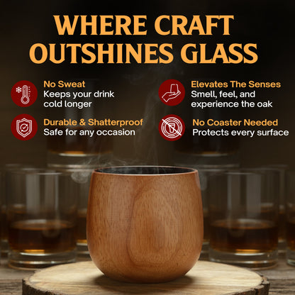 Oaksip Wooden Whiskey & Bourbon Glass