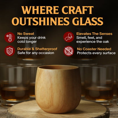 Oaksip Wooden Whiskey & Bourbon Glass